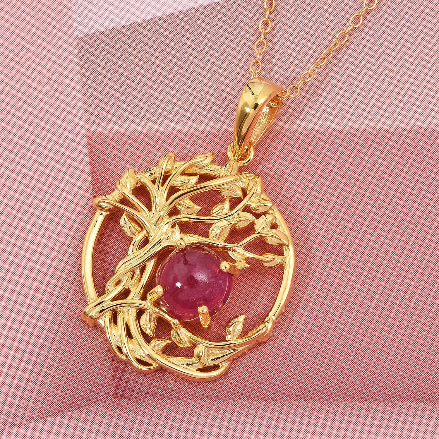 D'Joy Cabo Delgado Ruby Pendant in Yellow Gold Plated Sterling Silver 2.45 Ct. 8280670 1
