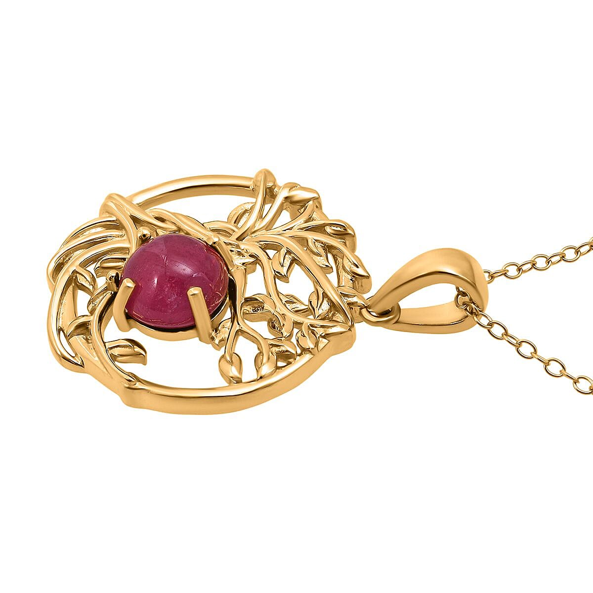 D'Joy Cabo Delgado Ruby Pendant in Yellow Gold Plated Sterling Silver 2.45 Ct. 8280670 3
