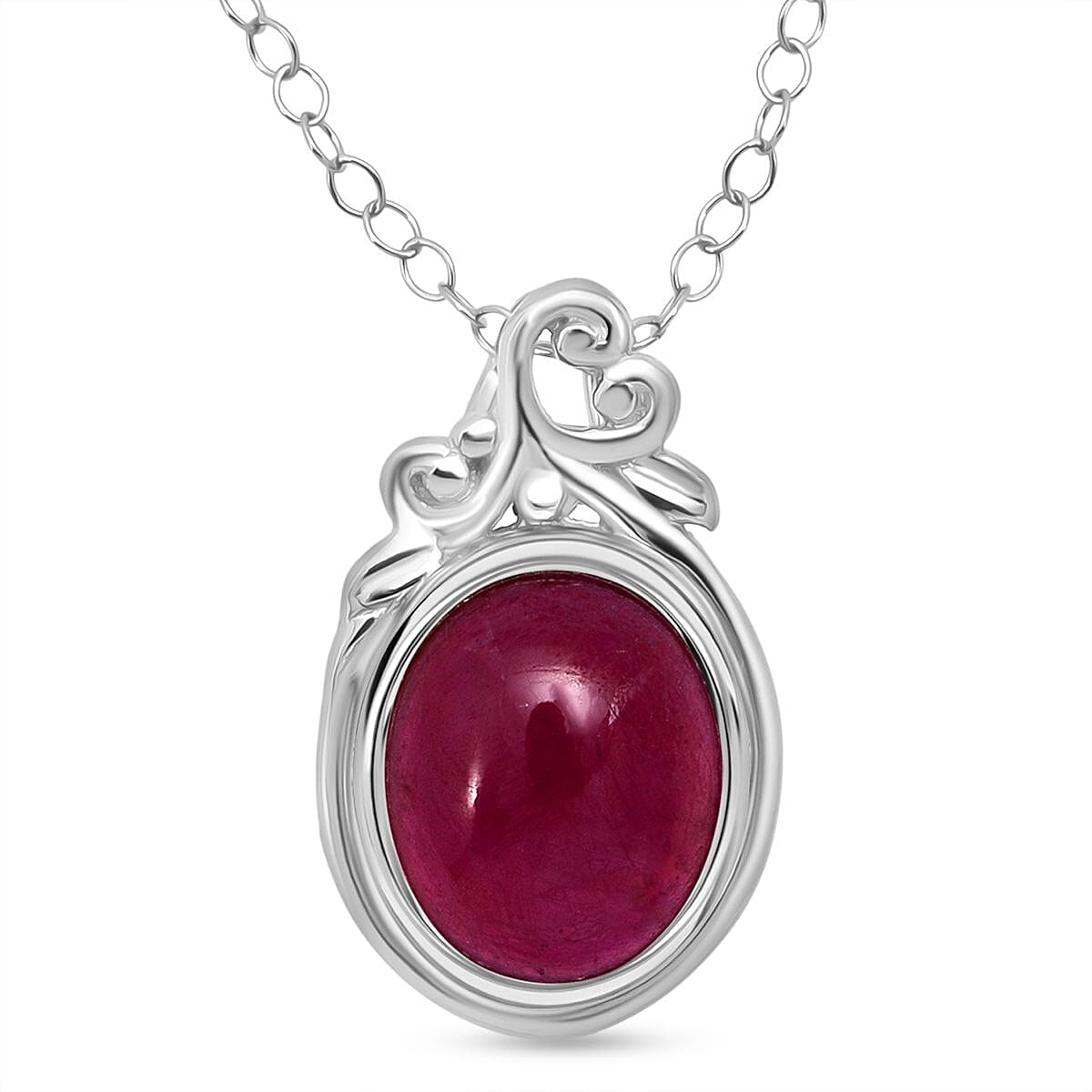 D'Joy Cabo Delgado Ruby Pendant in Rhodium Overlay Sterling Silver 8287490 0