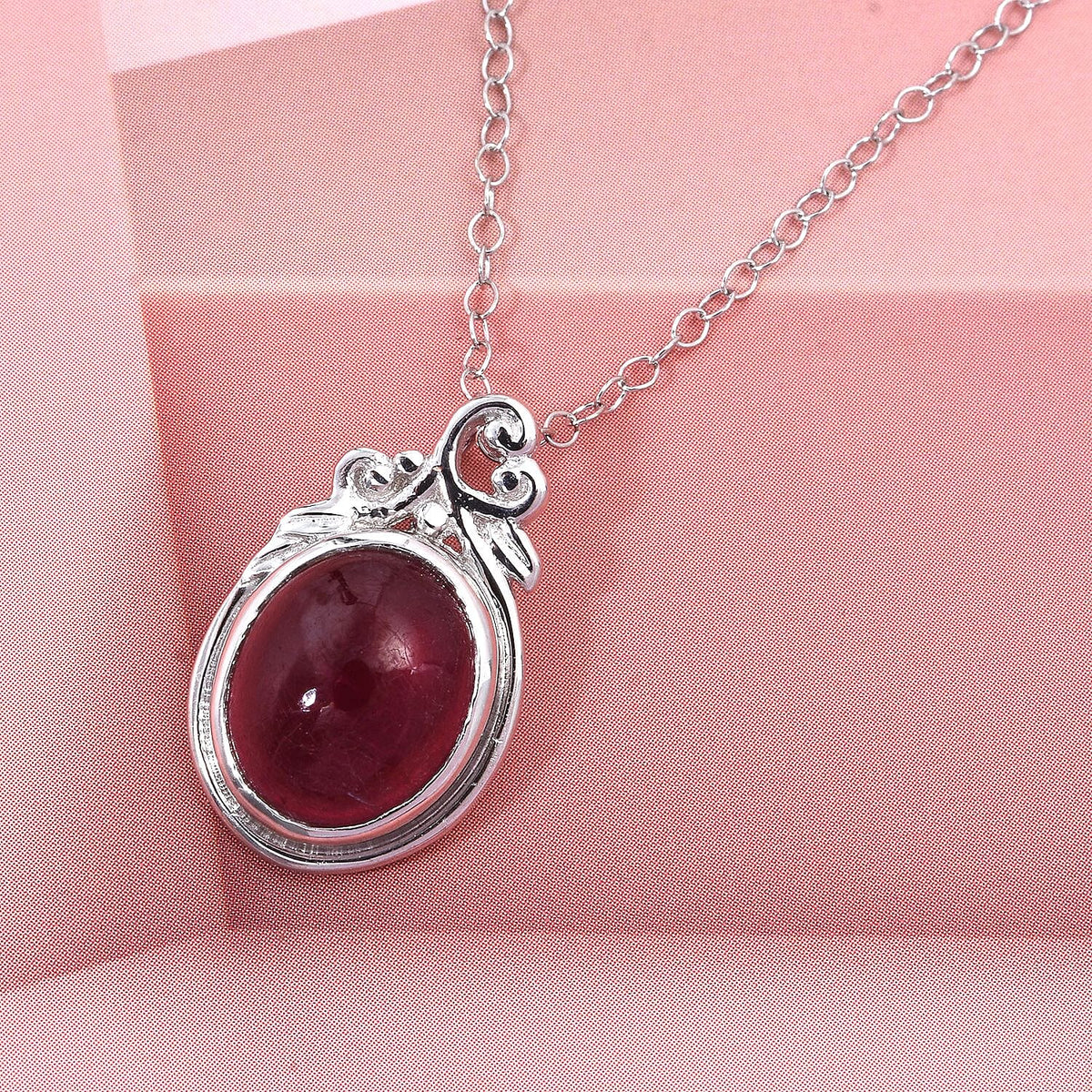 D'Joy Cabo Delgado Ruby Pendant in Rhodium Overlay Sterling Silver 8287490 1