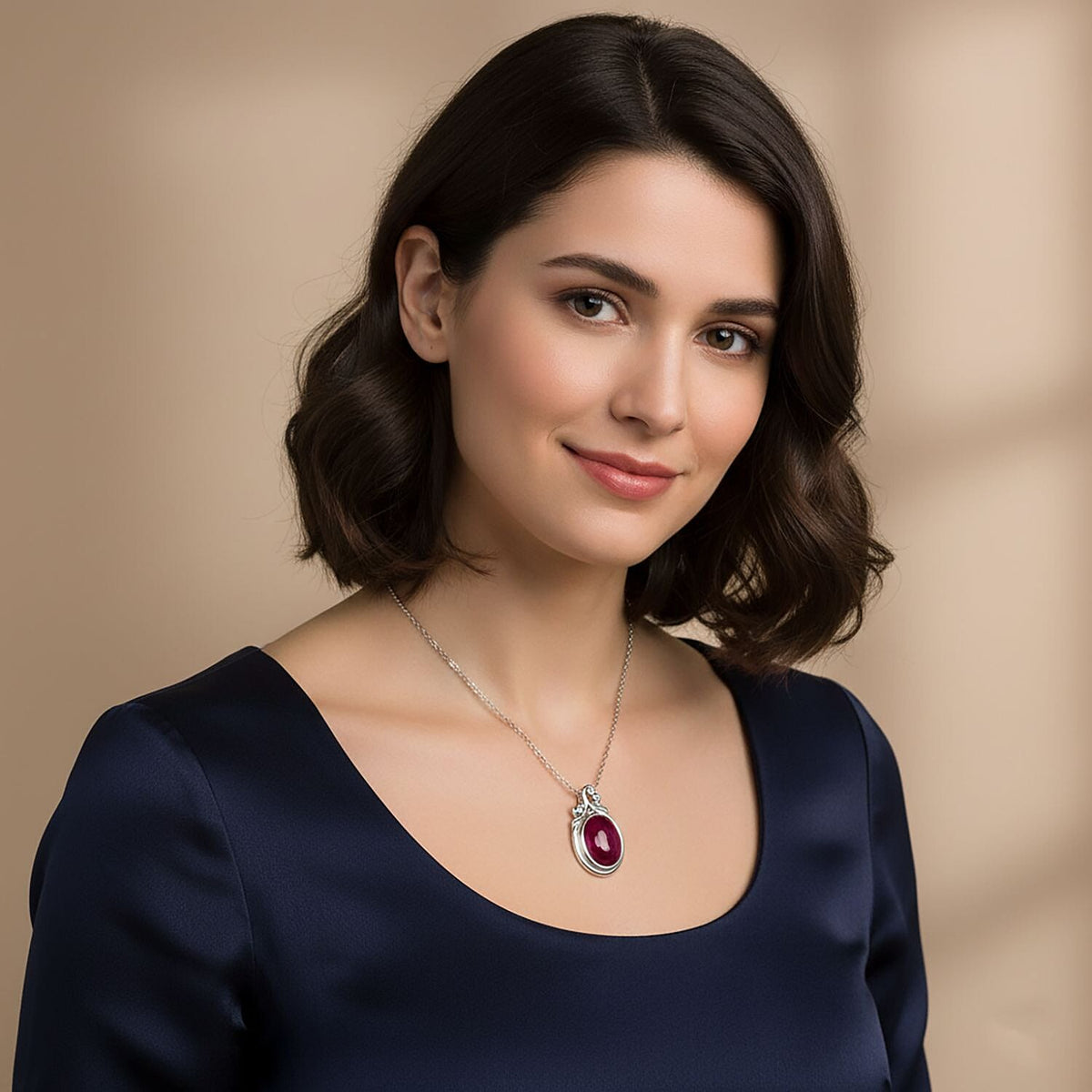 D'Joy Cabo Delgado Ruby Pendant in Rhodium Overlay Sterling Silver 8287490 2