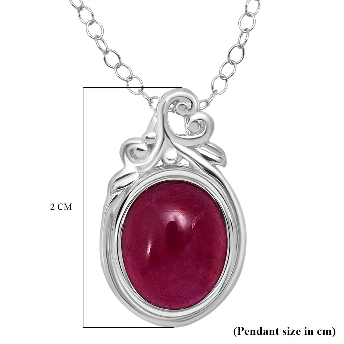 D'Joy Cabo Delgado Ruby Pendant in Rhodium Overlay Sterling Silver 8287490 5