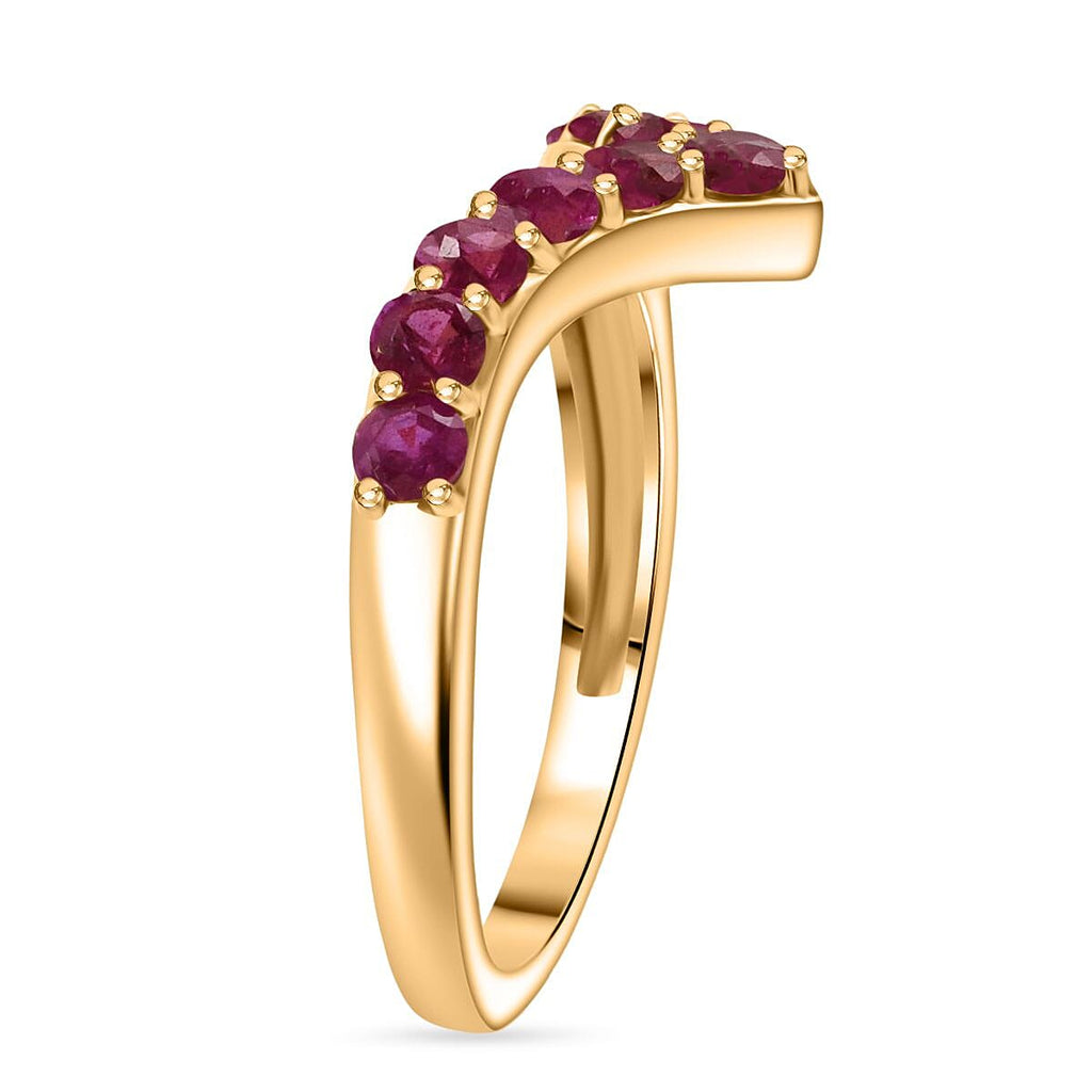 D'Joy African Ruby Ring in Yellow Gold Plated Sterling Silver