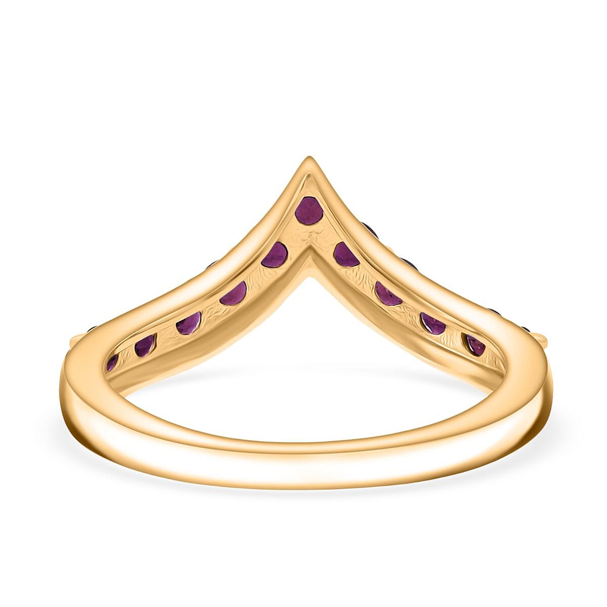 D'Joy African Ruby Wishbone Ring in Yellow Gold Plated Sterling Silver 8282264 4