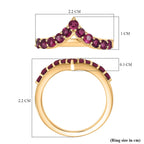 D'Joy African Ruby Ring in Yellow Gold Plated Sterling Silver