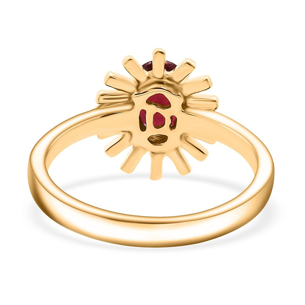 D'Joy African Ruby Ring in Yellow Gold Plated Sterling Silver 1.11 Ct.