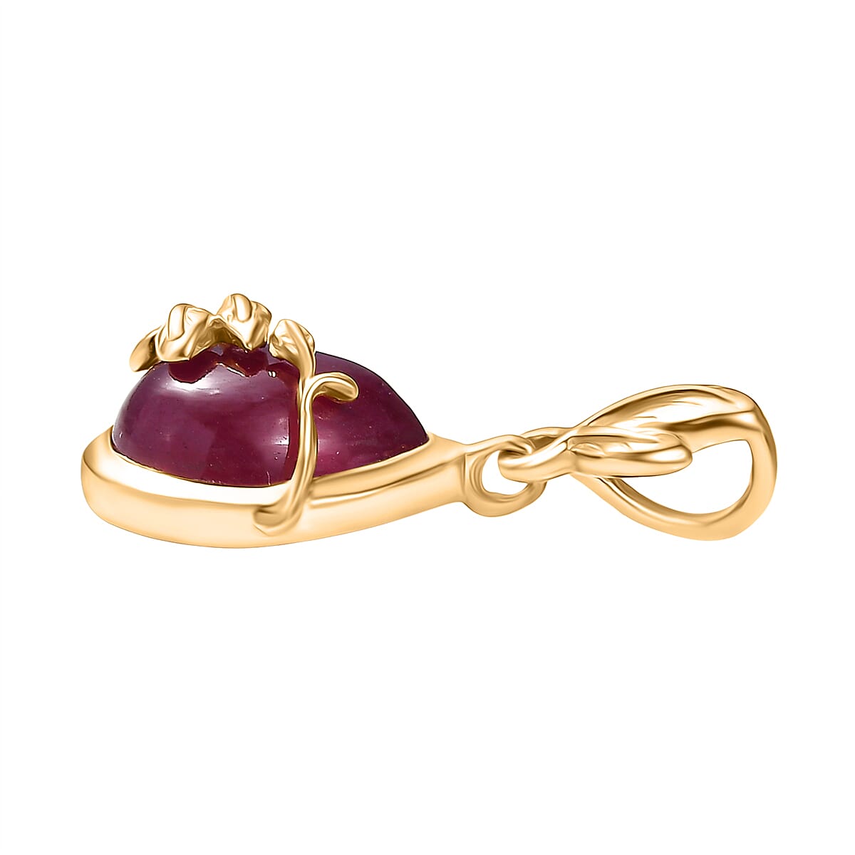 D'Joy Cabo Delgado Ruby Solitaire Pendant with Yellow Gold Plated Sterling Silver 3.66 Ct. 8280270 4
