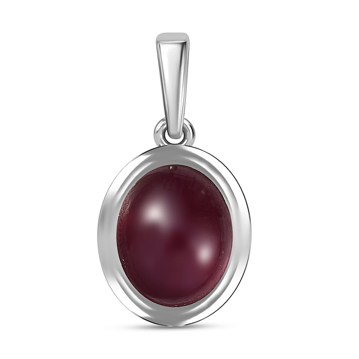 D'Joy Cabo Delgado Ruby Solitaire Pendant in Rhodium Overlay Sterling Silver 6.44 Ct. 8273666 0
