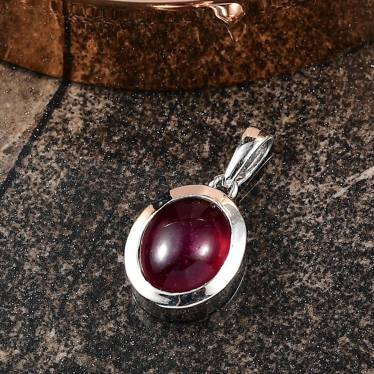 D'Joy Cabo Delgado Ruby Solitaire Pendant in Rhodium Overlay Sterling Silver 6.44 Ct. 8273666 2