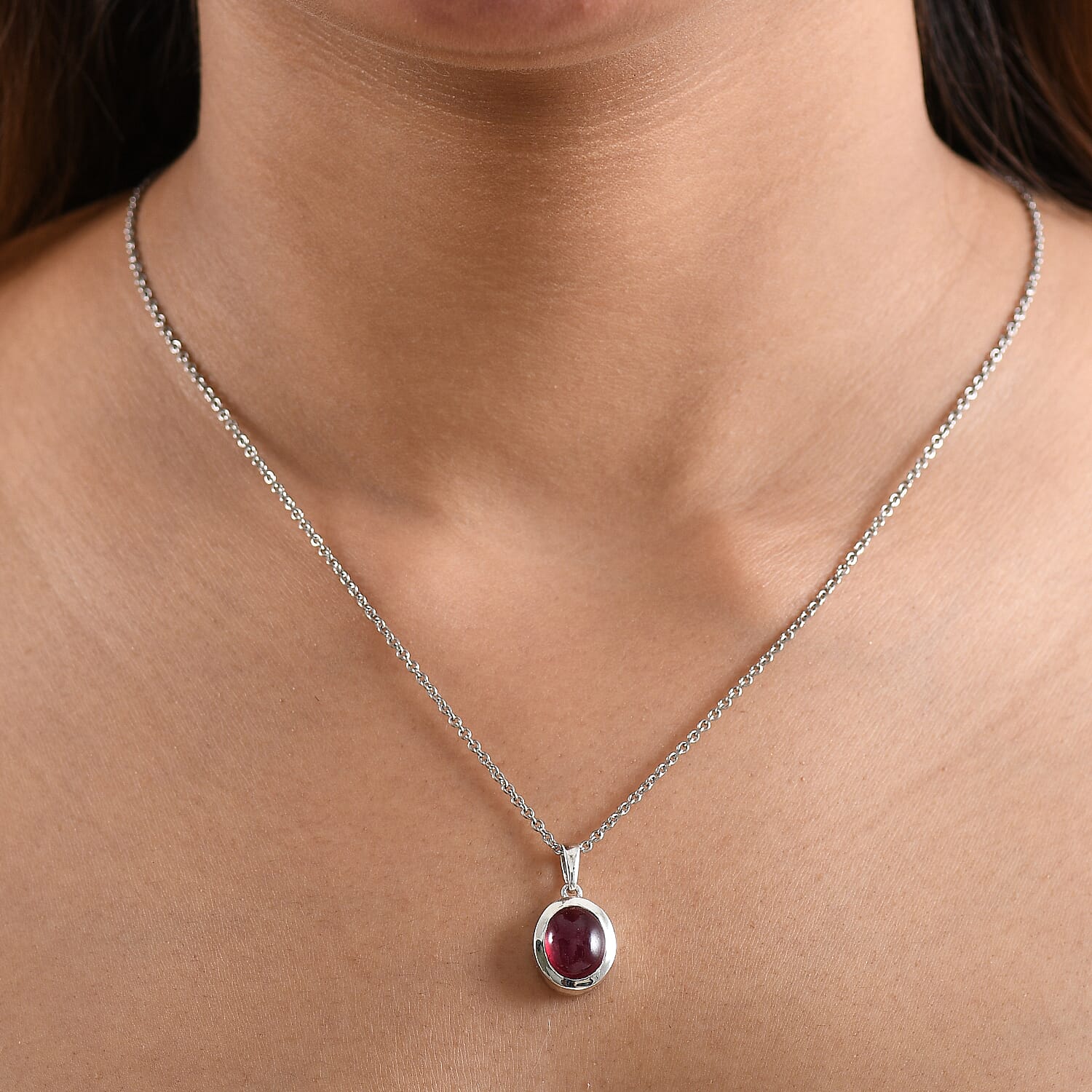 D'Joy Cabo Delgado Ruby Solitaire Pendant in Rhodium Overlay Sterling Silver 6.44 Ct. 8273666 3