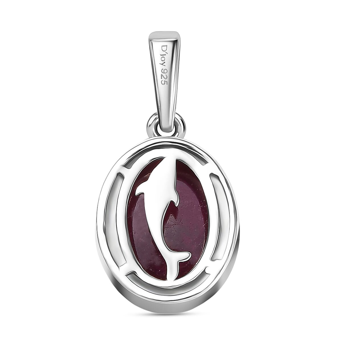 D'Joy Cabo Delgado Ruby Solitaire Pendant in Rhodium Overlay Sterling Silver 6.44 Ct. 8273666 5