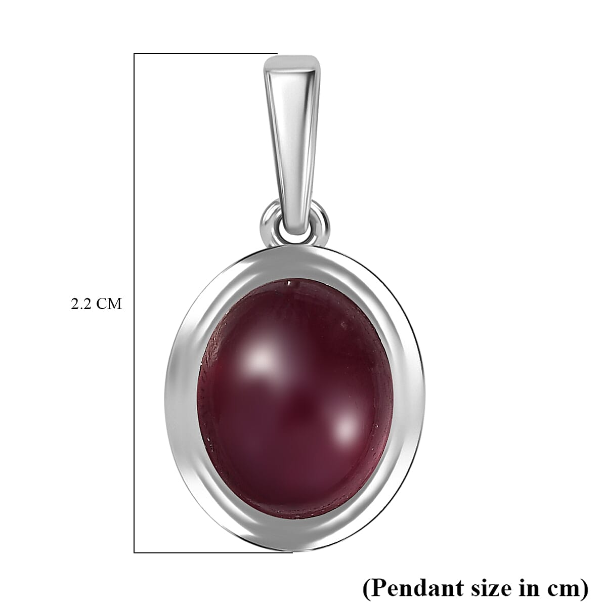 D'Joy Cabo Delgado Ruby Solitaire Pendant in Rhodium Overlay Sterling Silver 6.44 Ct. 8273666 6