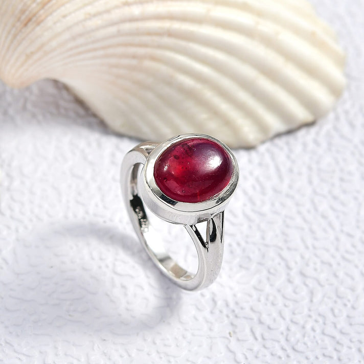 D'Joy Cabo Delgado Ruby Solitaire Ring in Rhodium Overlay Sterling Silver 5.74 Ct. 8273658 2