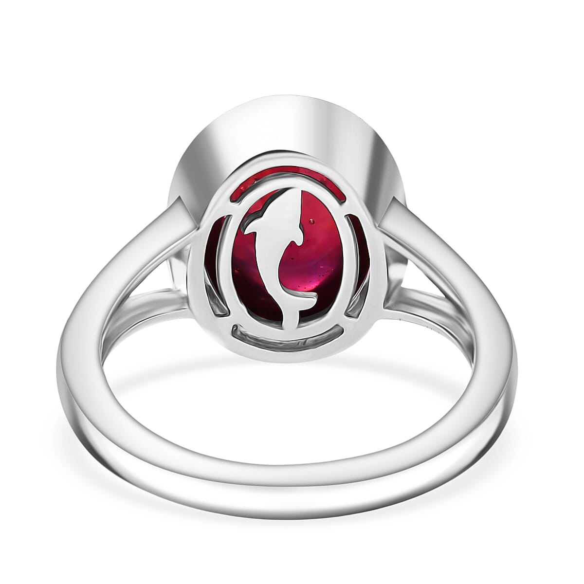 D'Joy Cabo Delgado Ruby Solitaire Ring in Rhodium Overlay Sterling Silver 5.74 Ct. V32351362 5