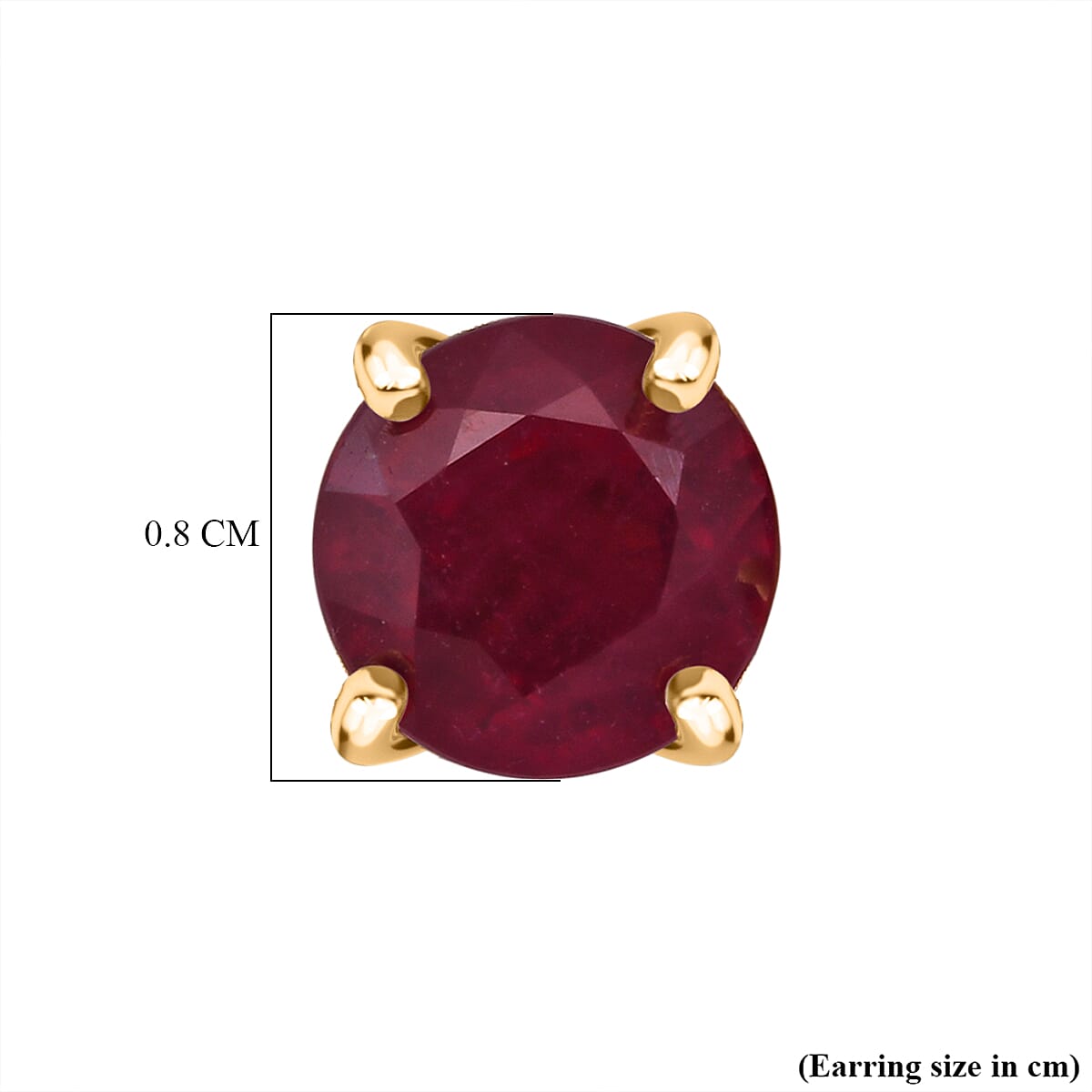 D'Joy African Ruby Solitaire Stud Push Post Earring in Yellow Gold Plated Sterling Silver 5.00 Ct. 8502301 5