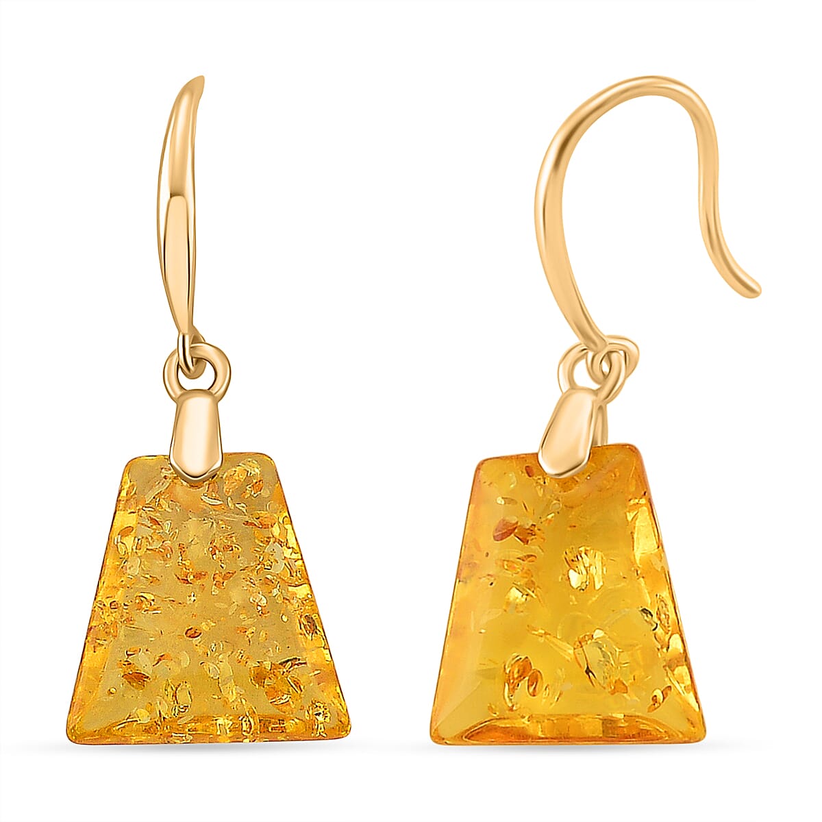 D'Joy Amber Beads Earring with Hook in Yellow Gold Plated Sterling Silver 15.00 Ct. V32521235 0