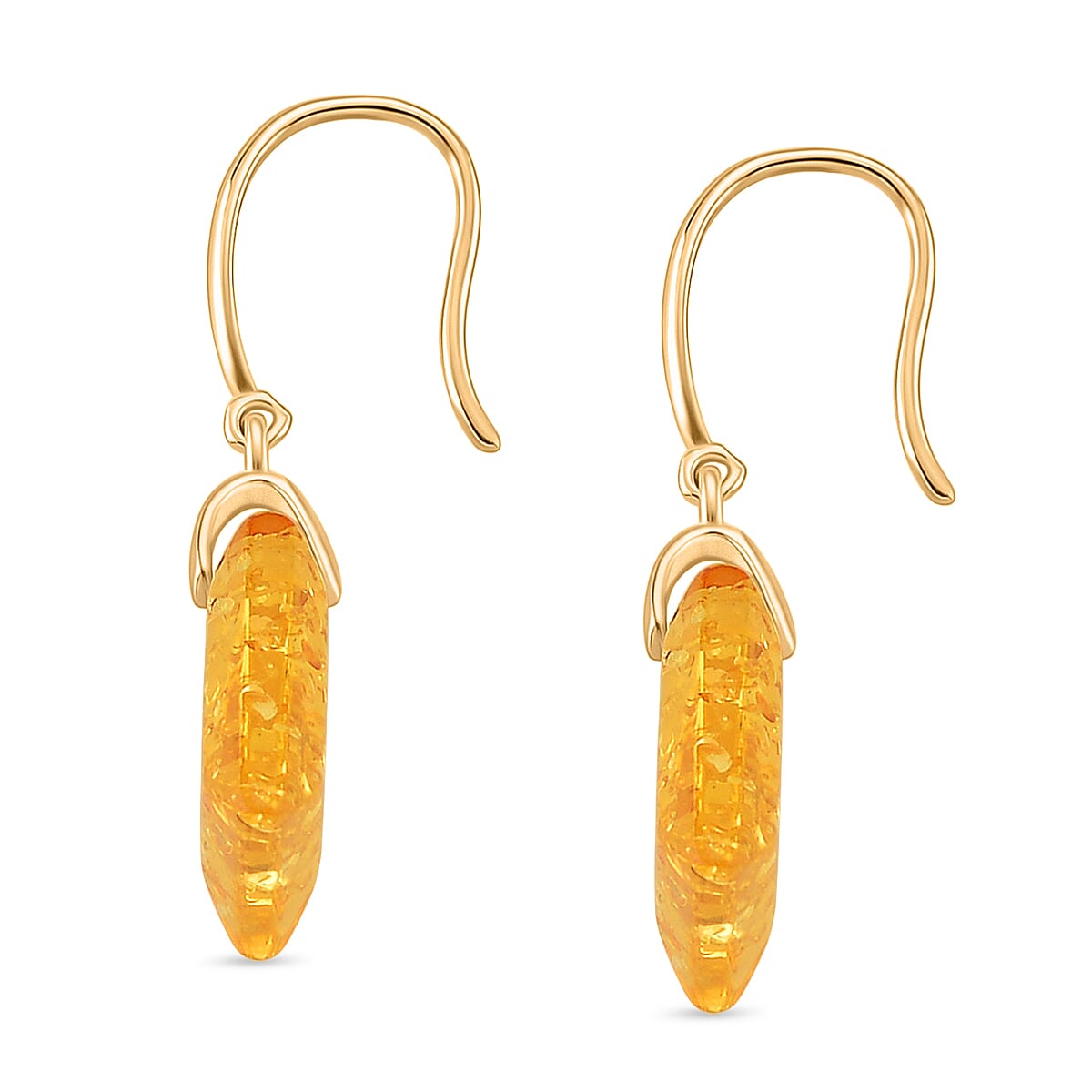 D'Joy Amber Beads Earring with Hook in Yellow Gold Plated Sterling Silver 15.00 Ct. V32521235 4