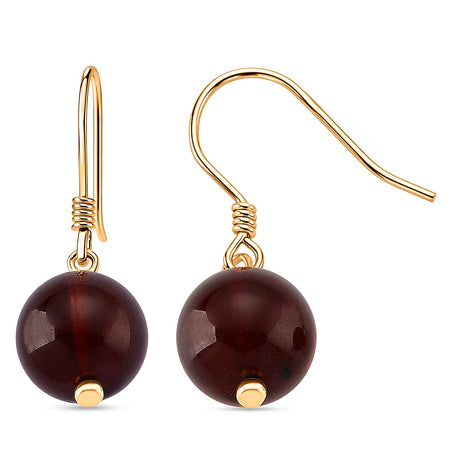 D'Joy Amber Beads Earring with Hook in Yellow Gold Plated Sterling Silver 5.00 Ct. 8431274 1