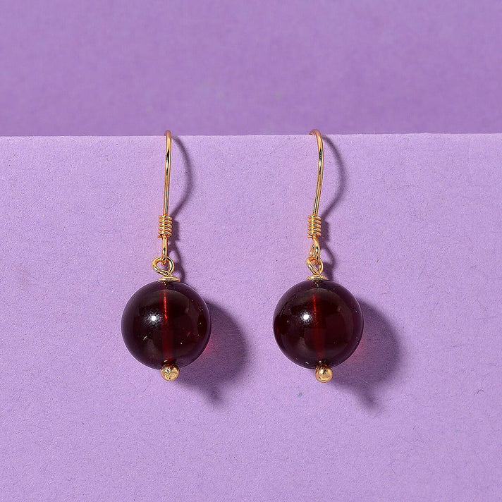 D'Joy Amber Beads Earring with Hook in Yellow Gold Plated Sterling Silver 5.00 Ct. 8431274 2