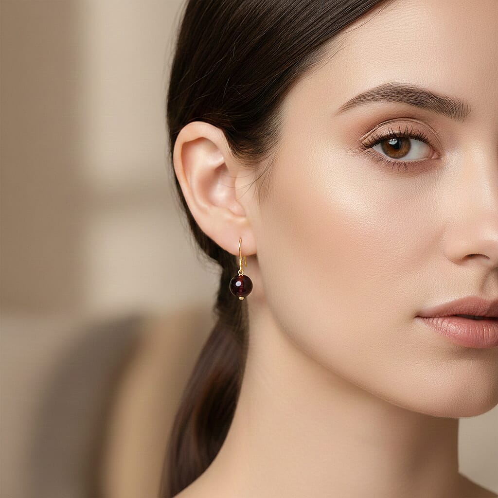 D'Joy Amber Beads Earring with Hook in Yellow Gold Plated Sterling Silver 5.00 Ct. 8431274 3