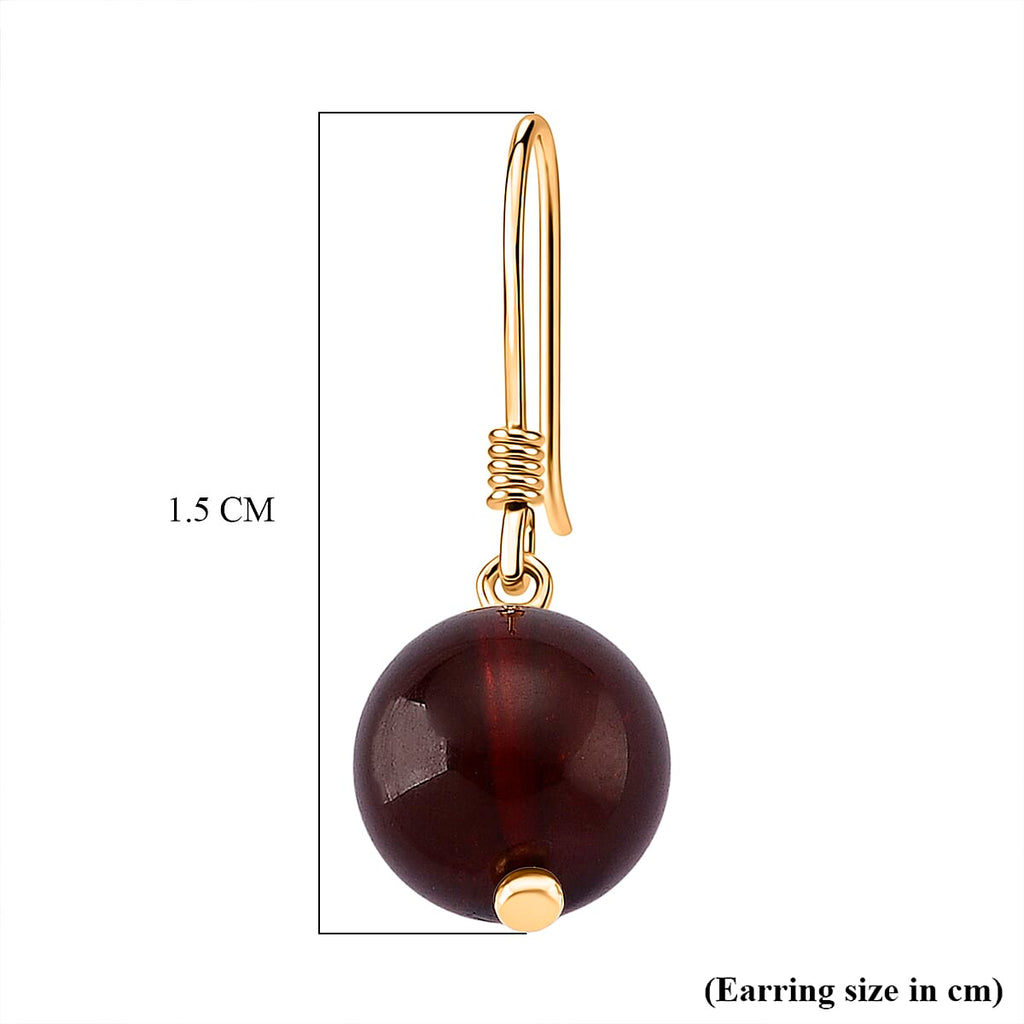D'Joy Amber Beads Earring with Hook in Yellow Gold Plated Sterling Silver 5.00 Ct.