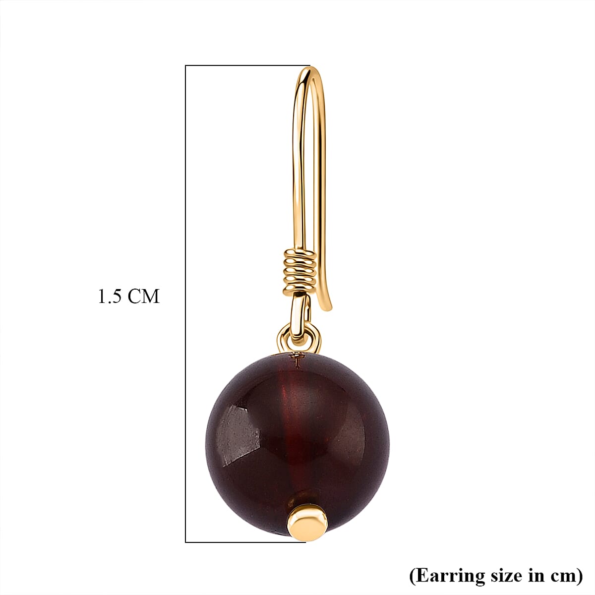 D'Joy Amber Beads Earring with Hook in Yellow Gold Plated Sterling Silver 5.00 Ct. 8431274 5