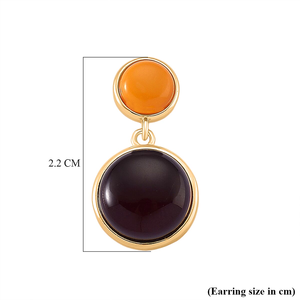 D'Joy Amber Beads Earring with Push Back in Yellow Gold Plated Sterling Silver 6.00 Ct. 8426468 5