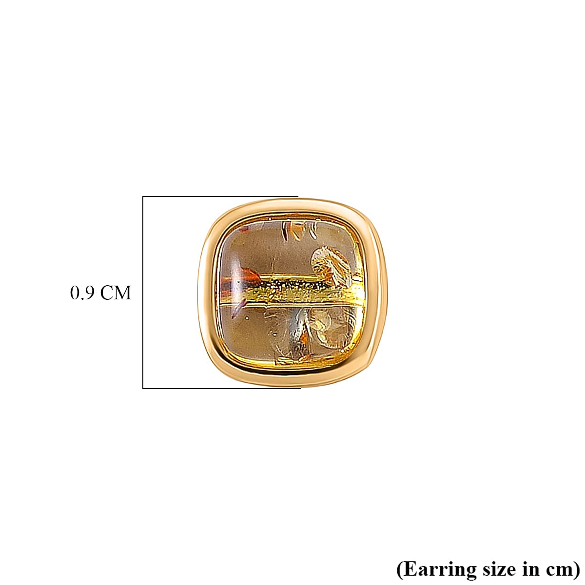 D'Joy Amber Beads Stud Earring with Push Back in Yellow Gold Plated Sterling Silver 3.50 Ct. 8426466 6