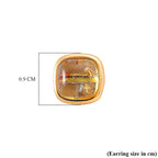 D'Joy Amber Beads Stud Earring with Push Back in Yellow Gold Plated Sterling Silver 3.50 Ct.