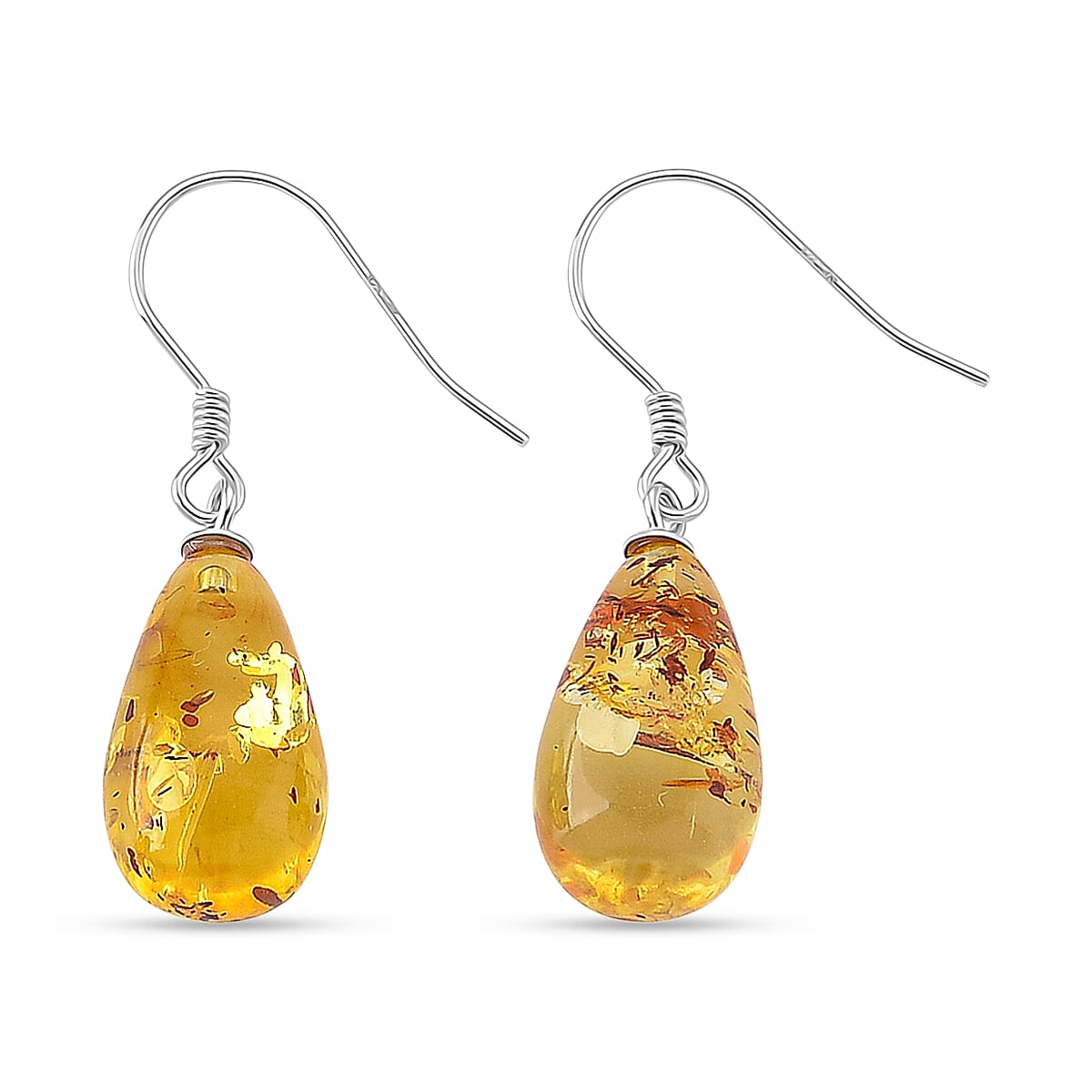 D'Joy Amber Drop Earring with Hook in Rhodium Overlay Sterling Silver 8433758 4