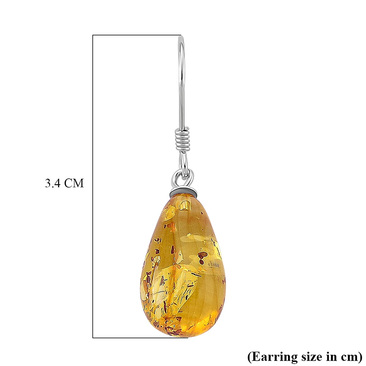 D'Joy Amber Drop Earring with Hook in Rhodium Overlay Sterling Silver 8433758 5