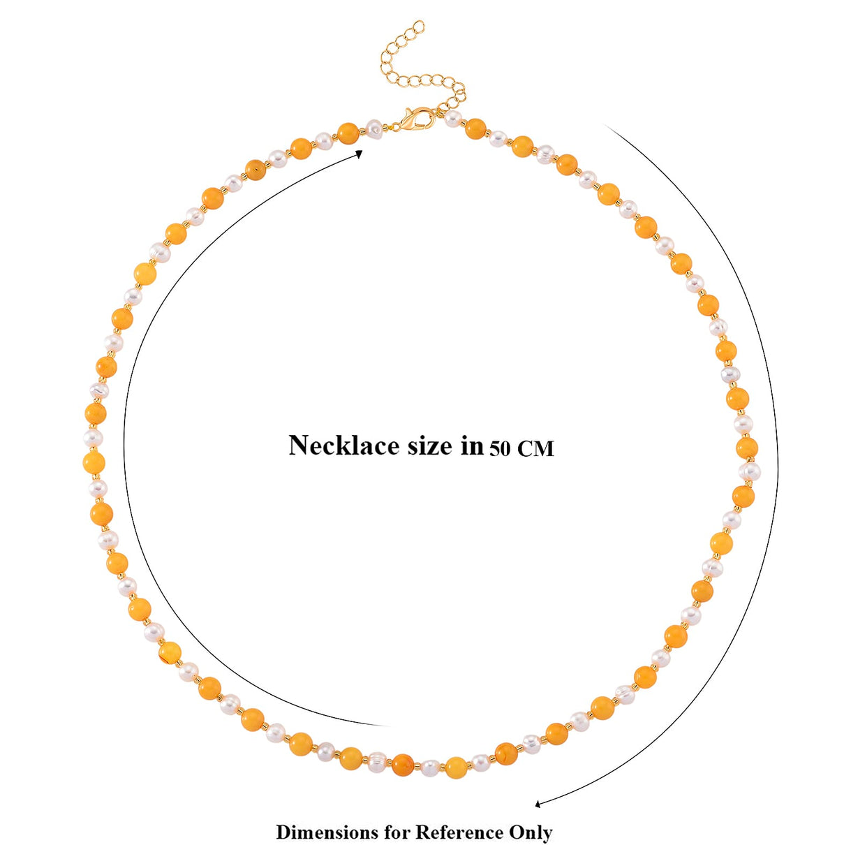 D'Joy Amber &amp; White Fresh Water Pearl Beads Necklace (Size 20-2 EXT) in Yellow Gold Plated Sterling Silver 40.00 Ct. 8426661 6