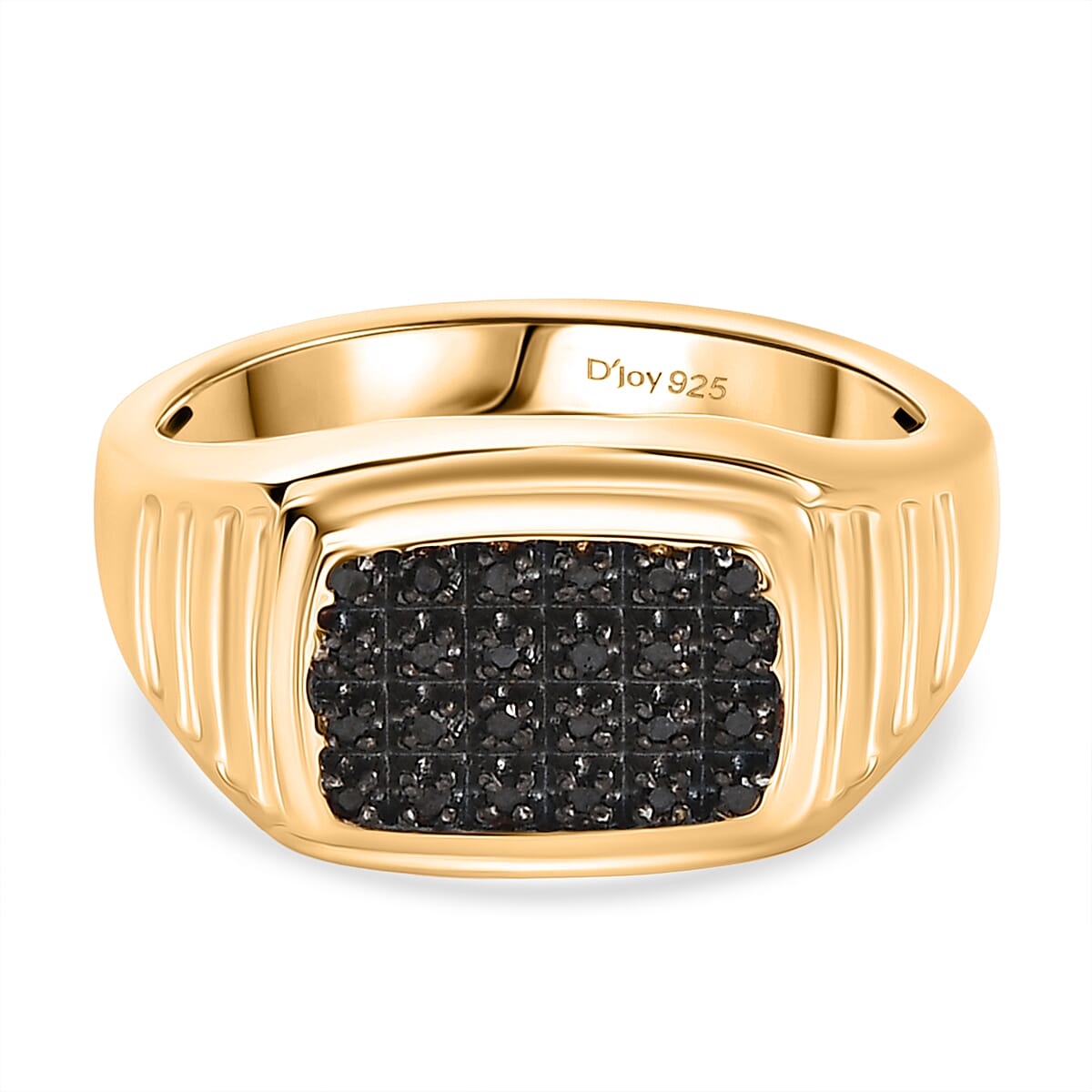 D'Joy Black Diamond Cluster Ring in 18K Vermeil Yellow Gold Plated Sterling Silver 8284406 0