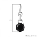 D'Joy Natural Thai Black Spinel Dangling Earring in Platinum Overlay Sterling Silver 3.18 Ct.