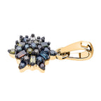 D'Joy Blue Diamond & Multi Diamond Cluster Pendant in 18K Vermeil Yellow Gold Plated Sterling Silver