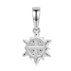 D'Joy Blue Diamond & Multi Diamond Cluster Pendant in Rhodium Overlay Sterling Silver