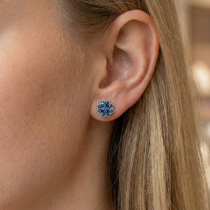 Natural Champagne Diamond Cluster Push Post Earring in 18K Vermeil Rose Gold Plated Sterling Silver 0.21 Ct 8484940 2