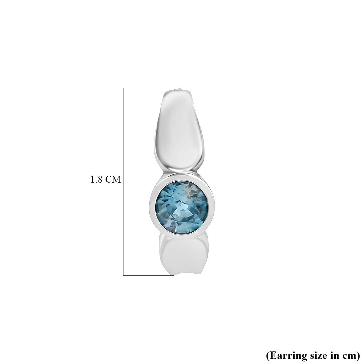 D'Joy Blue Zircon Half-Hoop Earring in Rhodium Overlay Sterling Silver 1.64  Ct. 8294112 5