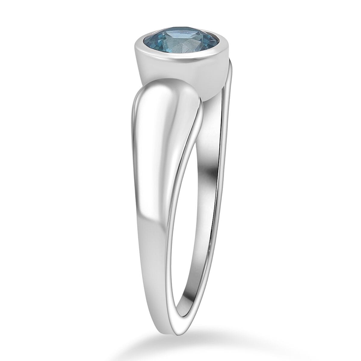 D'Joy 1.35 Ct. Blue Zircon Solitaire Ring in Rhodium Overlay Sterling Silver 8292916 3