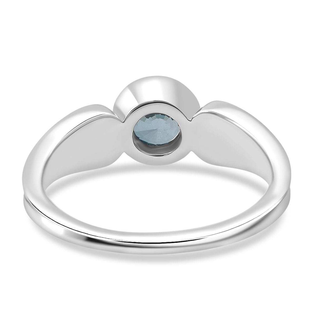 D'Joy 1.35 Ct. Blue Zircon Solitaire Ring in Rhodium Overlay Sterling Silver 8292916 4