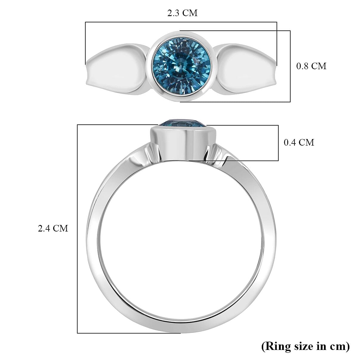 D'Joy 1.35 Ct. Blue Zircon Solitaire Ring in Rhodium Overlay Sterling Silver 8292916 5