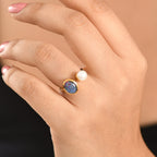 D'Joy - Boulder Opal Triplet & Fresh Water Pearl Ring in Yellow Gold Plated Sterling Silver 2.87 Ct.