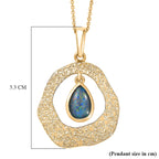 D'Joy - Boulder Opal Pear Pendant with Chain (Size 20) in Yellow Gold Plated Sterling Silver