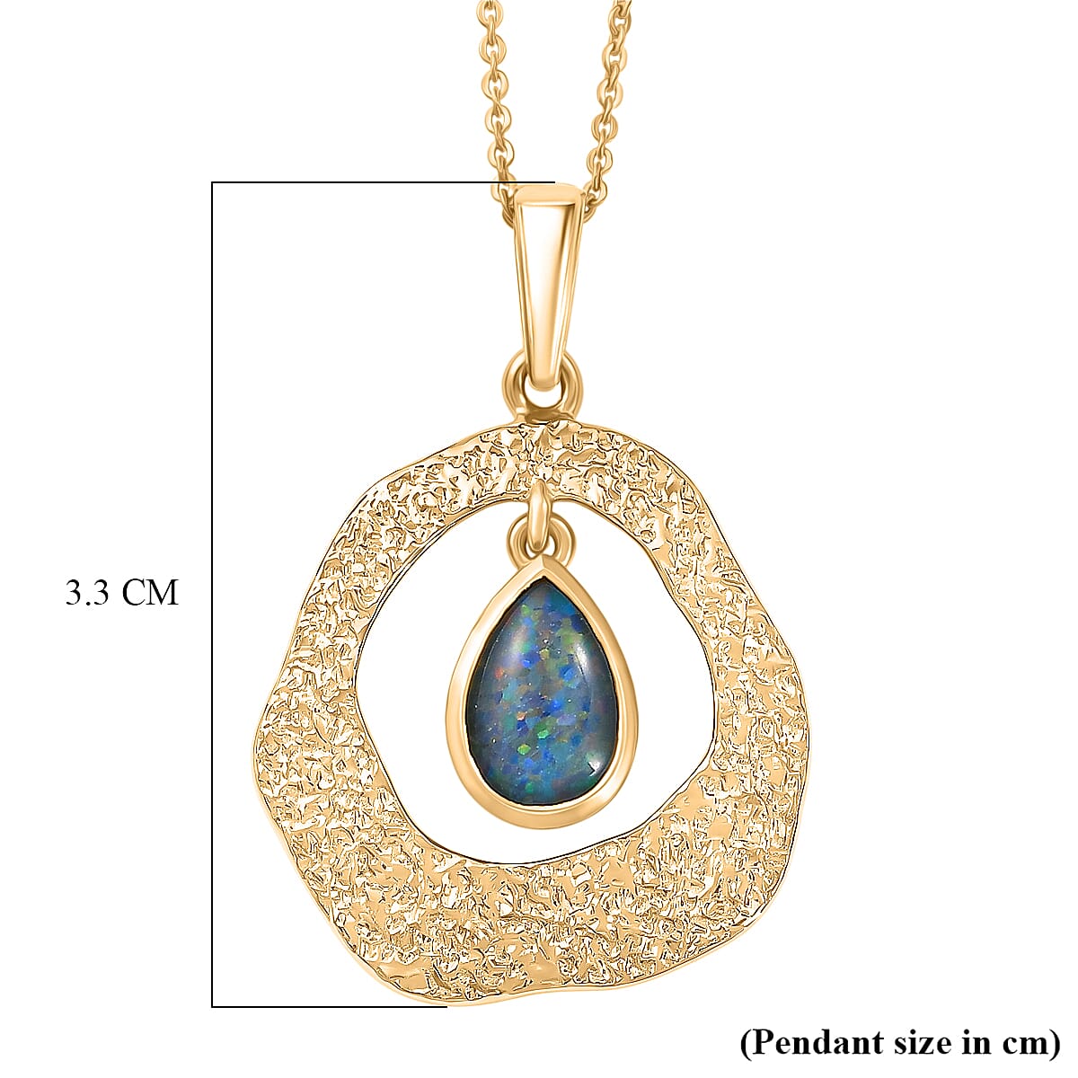 D'Joy - Boulder Opal Pear Cut Solitaire Pendant with Chain (Size 20) in Yellow Gold Plated Sterling Silver 4475729 6