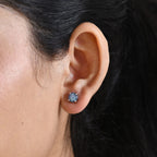 D'Joy - Boulder Opal Triplet Solitaire Stud Push Post Earring in Platinum Overlay Sterling Silver 1.64 Ct.