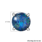 D'Joy - Boulder Opal Triplet Solitaire Stud Push Post Earring in Platinum Overlay Sterling Silver 1.64 Ct.