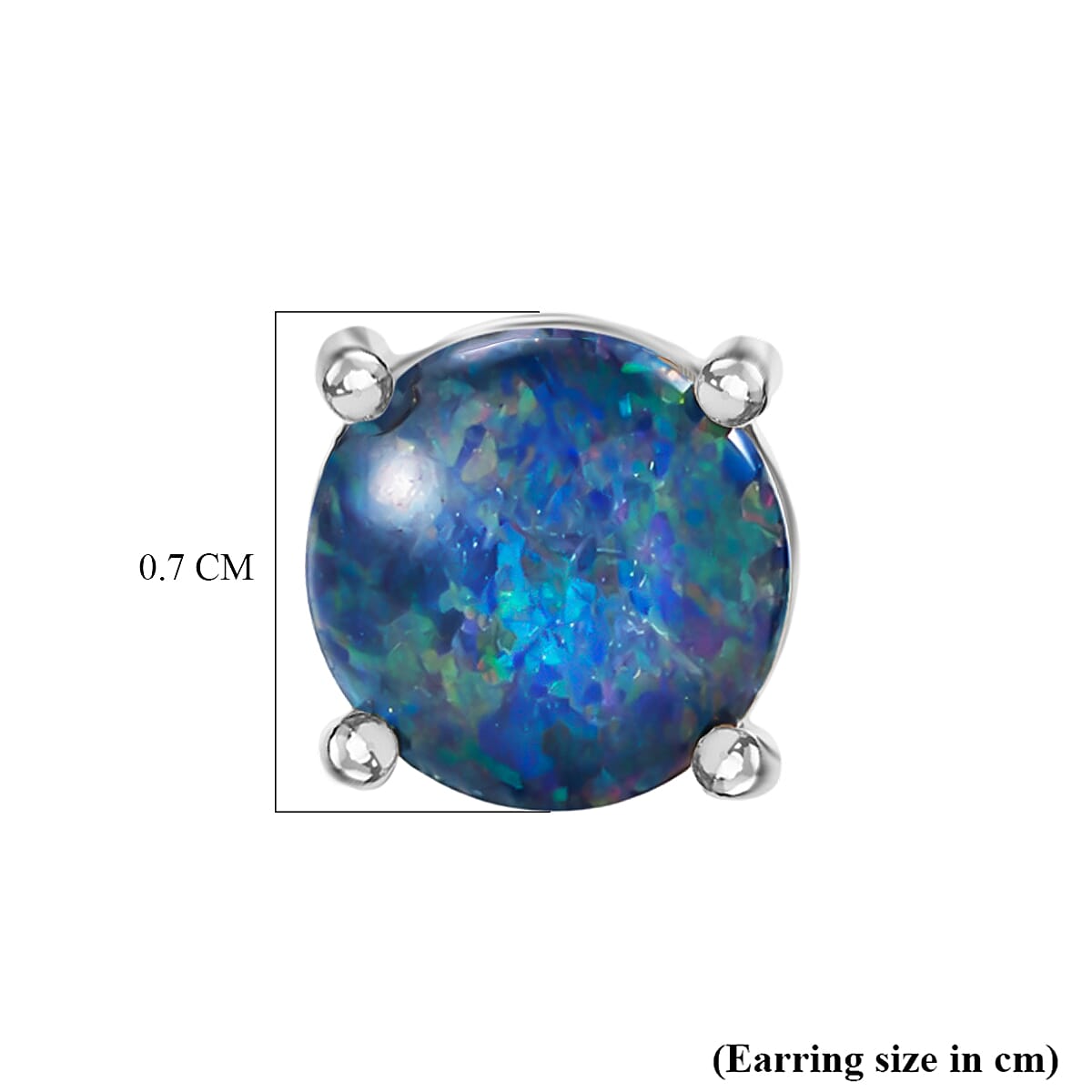 D'Joy - Boulder Opal Triplet Solitaire Stud Push Post Earring in Platinum Overlay Sterling Silver 1.64 Ct. 8568039 5
