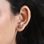 D'Joy - Boulder Opal Solitaire Stud Push Post Earring in Yellow Gold Plated Sterling Silver 1.64 Ct.
