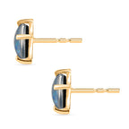 D'Joy - Boulder Opal Solitaire Stud Push Post Earring in Yellow Gold Plated Sterling Silver 1.64 Ct.