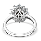 D'Joy Boulder Opal Triplet & White Zircon Ring in Rhodium Overlay Sterling Silver 1.75 Ct.